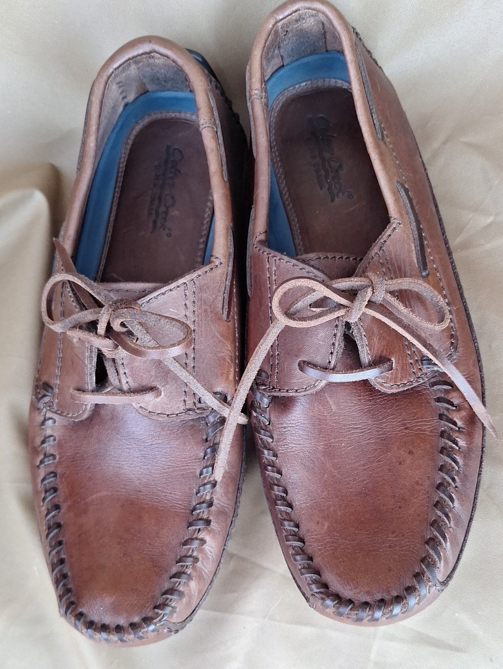 Vintage HL Trask Colter Creek Men's Brown Leather Driving Mocs